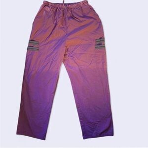 BBS Lavender Floral Embroidered Scrub Set (Top & Pants) - Size L